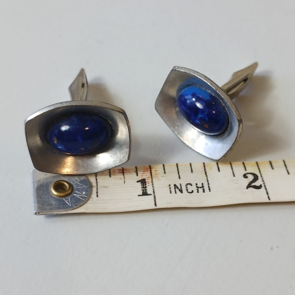 Vintage Modernist Jorgen Jensen Pewter 220 cuff links - Picture 6 of 6